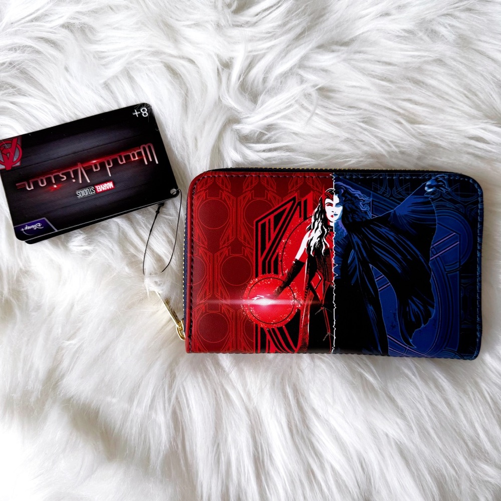 nwt loungefly wandavision scarlet witch & agatha harkness wallet marvel disney+
